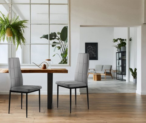 ModernHome Zestaw krzesła tapicerowane do jadalni i salonu 4szt szare