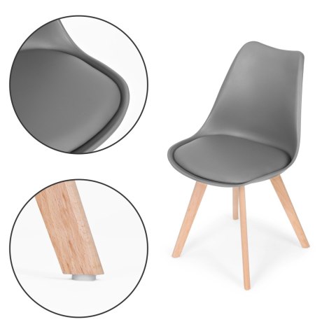 ModernHome Zestaw 4 krzeseł krzesło do salonu jadalni z poduszką Szare ModernHome ModernHome Zestaw 4 krzeseł krzesło do salonu jadalni z poduszką Szare ModernHome