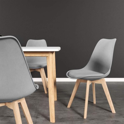 ModernHome Zestaw 4 krzeseł krzesło do salonu jadalni z poduszką Szare ModernHome ModernHome Zestaw 4 krzeseł krzesło do salonu jadalni z poduszką Szare ModernHome