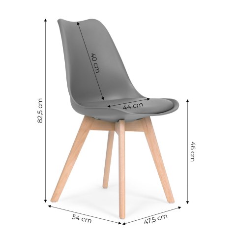 ModernHome Zestaw 4 krzeseł krzesło do salonu jadalni z poduszką Szare ModernHome ModernHome Zestaw 4 krzeseł krzesło do salonu jadalni z poduszką Szare ModernHome