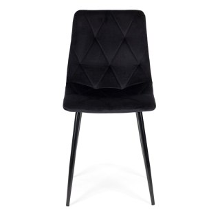 ModernHome Komplet 4 krzeseł krzesło pikowane welurowe do jadalni i salonu czarne ModernHome