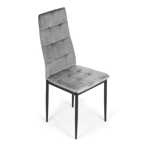 ModernHome Komplet 4 krzeseł krzesło welurowe do jadalni i salonu 4 sztuki szare ModernHome ModernHome Komplet 4 krzeseł krzesło welurowe do jadalni i salonu 4 sztuki szare ModernHome
