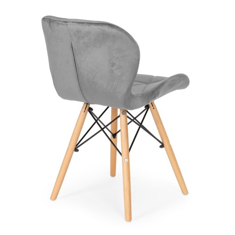 ModernHome Komplet 4 krzeseł welurowych do jadalni i salonu szare ModernHome ModernHome Komplet 4 krzeseł welurowych do jadalni i salonu szare ModernHome