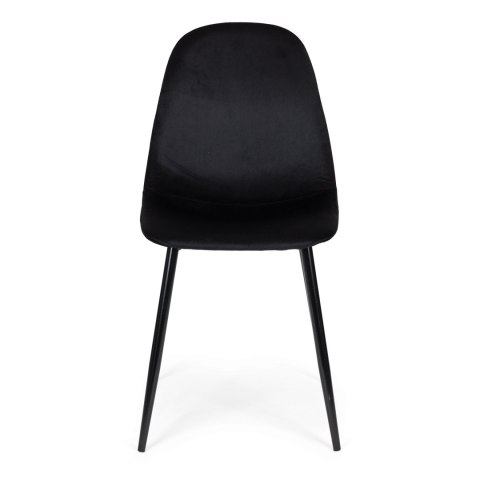 ModernHome Komplet 4 krzeseł welurowych krzesło do jadalni i salonu czarne ModernHome