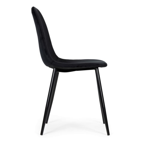 ModernHome Komplet 4 krzeseł welurowych krzesło do jadalni i salonu czarne ModernHome