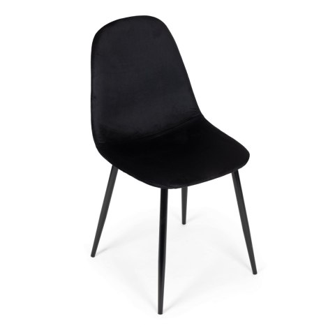 ModernHome Komplet 4 krzeseł welurowych krzesło do jadalni i salonu czarne ModernHome