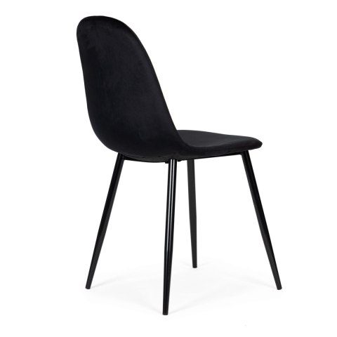 ModernHome Komplet 4 krzeseł welurowych krzesło do jadalni i salonu czarne ModernHome