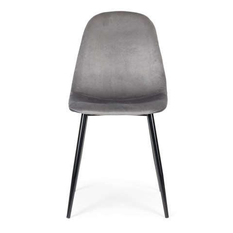 ModernHome Komplet 4 krzeseł welurowych krzesło do jadalni i salonu szare ModernHome