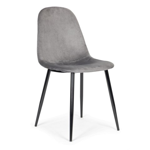 ModernHome Komplet 4 krzeseł welurowych krzesło do jadalni i salonu szare ModernHome