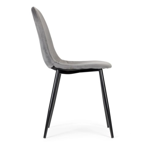 ModernHome Komplet 4 krzeseł welurowych krzesło do jadalni i salonu szare ModernHome