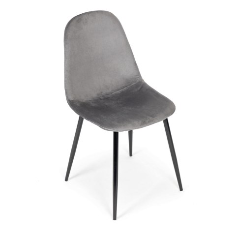 ModernHome Komplet 4 krzeseł welurowych krzesło do jadalni i salonu szare ModernHome