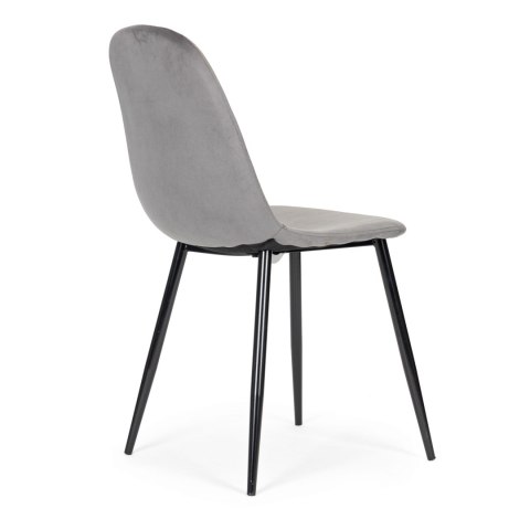 ModernHome Komplet 4 krzeseł welurowych krzesło do jadalni i salonu szare ModernHome